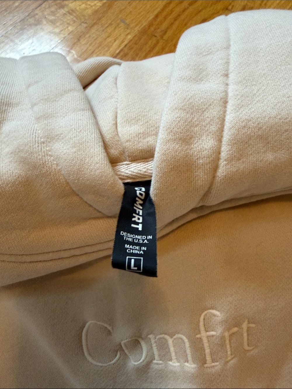 Comfrt Cream Hooded Sweatshirt - Picture 3 of 3